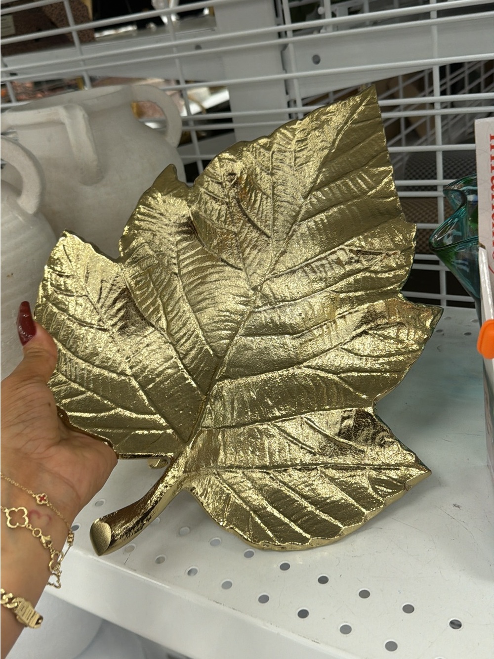 Gold Decorative Leaf Accent Plate
